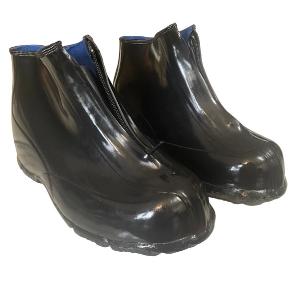 Acton Prince Black Durable Waterproof Overboots with Zipper Size 8 - Picture 1 of 7